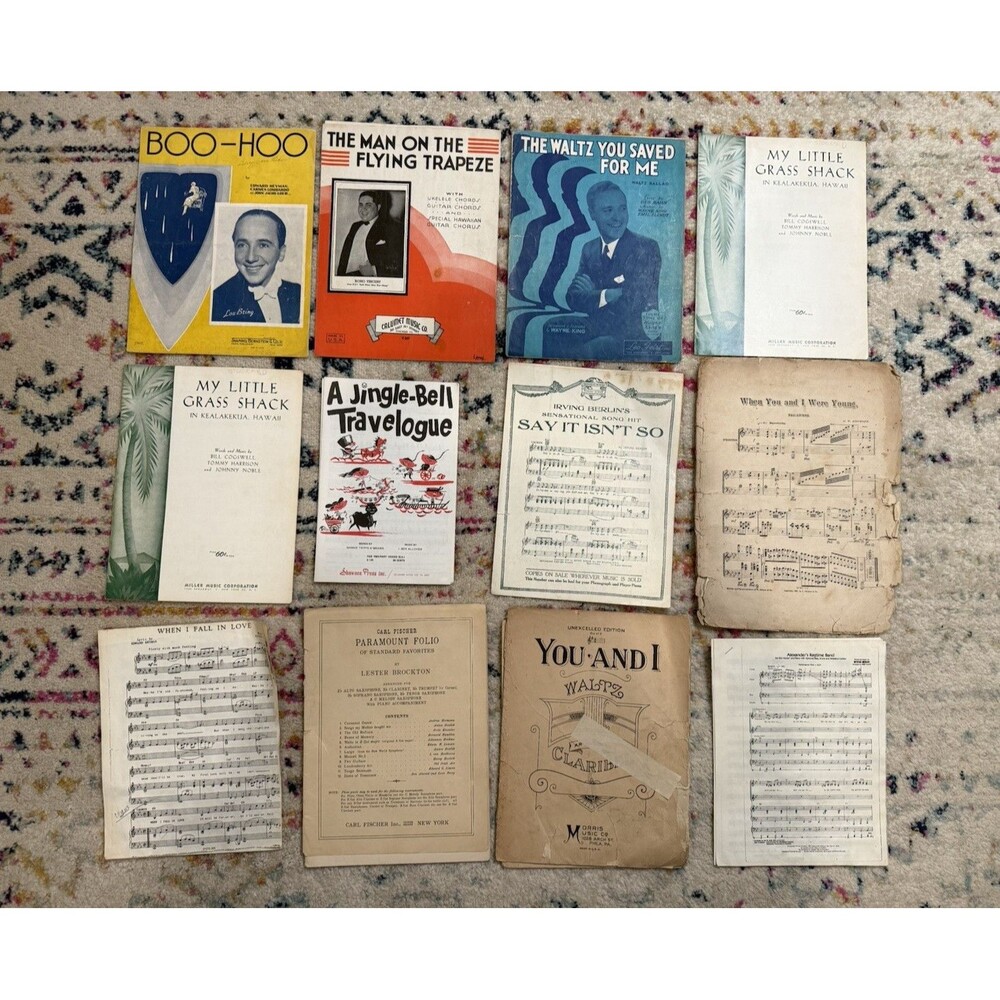 Vintage Sheet Music Lot Hawaiian Vocal Ukulele Piano Guitar Songs